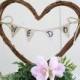 Rustic Wedding Cake Topper - Heart with Banner WE DO - 5 in.