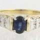 Sapphire & Diamond Ring - 18k Yellow and White Gold High Karat Engagement 1.32ctw F7171