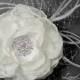Bridal White Flower Hair Clip, Bridal Flower Fascinator, Wedding White Flower Head Piece, White Flower Feather Hair Accessory, Weddings