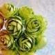 Chartreuse green Garden Roses Vintage style Millinery Flower Bouquet - for decorating, gift wrapping, weddings, party supply, holiday