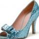 Glitter Layla, Tiffany Blue Glittering Peep Toe Court Shoes, Something Blue Bridal Heels, Blue Glitter Wedding Heels, 3.5 Inch Blue Heels