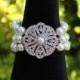 Art Deco Style Bridal Bracelet, Ivory Pearl Bracelet, Vintage Style Wedding Bracelet, Old Hollywood Bridal Jewelry, VERONICA