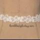 Ivory Pearl  Beaded Lace with Satin Ribbon Sash // Bridal Sash , Bridesmaid Sash, Head tie, Headband , Wedding Sash  // SH-41