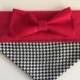 Dog Bandana - Red and Black Houndstooth with Bow