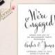 Black and White Engagement Party Invitation Printable Calligraphy
