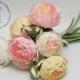 wedding bouquet, wedding flowers, wedding peonies, paper flower bouquet, pink peonies, paper flowers, peonies bouquet
