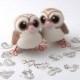 Needle Felted Owl Wedding Cake Topper Barn Owl Pair in soft Browns With Heart shaped Face Felt Birds