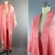 Vintage Kimono / Silk Kimono Robe / Dressing Gown / Long Robe / Wedding Lingerie / Downton Abbey / Art Deco / Pink Clouds