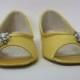 Yellow Wedding Shoes - Flat Bridal Shoe - Choose From Over 100 Colors - Custom Wedding Flats - Comfortable Wedding Shoe - Pearl And Crystals