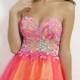 Fashion Cheap Hot Pink Yellow Beaded Two Tone Strapless Short Cocktail Dress $243