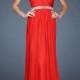 Cheap Beaded Halter Neck Crisscross Back Red Long Prom Dress