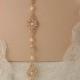 Bridal back drop necklace-Rose gold Swarovski crystal bridal backdrop necklace-Wedding necklace-Wedding jewelry-Rose gold bridal necklace