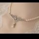 Bridal necklace -Antique silver vintage inspired art deco Swarovski crystal rhinestone bridal necklace -Swarovski crystal and pearl necklace