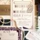 Art deco wedding invitations inspired by the Great Gatsby & roaring twenties. Layered vintage custom wedding suite - Daisy