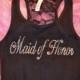 Maid of Honor Tank Top. Half Lace Team Bride Tank Top. Bridesmaid Tank Top. Maid of Honor Shirt. Matron of Honor. Wedding Party gifts.