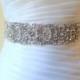 Sale 10% off.  Bridal beaded couture crystal sash. Rhinestone pearl luxury wedding belt, 2 inches wide. MAGNIFICAT