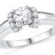 3/4 CT. TW. Diamond Row Accented Engagement Ring Fashioned in Sterling Silver or White Gold