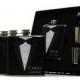 3, Gifts for Groomsmen, Black Tuxedo Flask Gift Set of 3