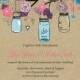 Mason Jar Wedding Invitation - Kraft Pink Purple Blue Mason Jar Wedding Invite - Rustic Barn  Wedding Invitation - 6067 PRINTABLE