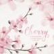 Watercolor cherry blossom, cherry tree, sakura, hand painted spring flowers, blossoms, clip art, watercolor invite, diy invitation, card