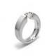 White Sapphire Engagement Ring Tension Set Steel Modern Style