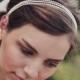 Three Row Diamond Wedding Tie On Headband - Bridal Rhinestone Headpeice - Hair Accessory - Rhinestone Headband