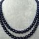 Pearl Necklace,Navy Blue Pearl Necklace,Glass Pearl Necklace,Two Strands Pearl Necklace,Wedding Jewelry,Bridesmaid necklace,Wedding necklace