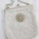 Vintage Ivory Beaded Wedding hand bag clutch Purse