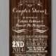 Rustic Barnwood Wedding or Baby Shower Invitation, Couples (Printable File Only)