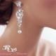Long crystal earrings bridal earrings wedding earrings crystal bridal earrings rhinestone wedding earrings bridal jewelry 1276C