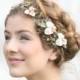 Woodland Wedding Hair Wreath with Vintage Velvet Pansies Wedding Hair Accessory Flower Festival Crown