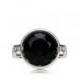 10.00mm Black Spinel ring, white sapphire, engagement ring, spinel engagement, black, sapphire ring, solitaire, bezel, custom, gothic, huge