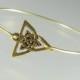 Celtic Triangle Bangle Bracelet, Gold Bangle Bracelet, Gold Bracelet, Celtic Jewelry (191G.)