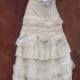 Boho Wedding Dress nude cream  vintage tulle bohemian bride outdoor  romantic small medium  by vintage opulence on Etsy