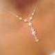 Bridal necklace, pearl necklace, Swarovski crystal necklace, wedding necklace, delicate, bridesmaid, sterling silver