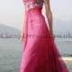 Satin Straps Printing Rose Gems A-line Prom / Evening Dress - Cheap-dressuk.co.uk