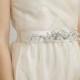Beaded Wedding Sash, Floral bridal Sash, White Opal Swarovski Crystal Sash,  Floral Antique Silver Sash , Crystal pearl Sash, Bridal Belt