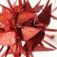 Red Origami Paper Crane Bridal Wedding Bouquet with Gold Dream Kanji