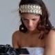 Bridal  Gold  Rhinestone Headband,  Wedding Headband, Bridal Veil, Wedding Hair Accessory,  Bridal Hair Accessories