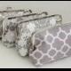 CLUTCH PURSE for bridesmaids Wedding Party Gift  Gray/White Prints - Design your own set