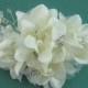 Ivory rhinestone wedding hair flower comb, wedding hair accessories, wedding flower comb, hair flower comb, ivory hair flower