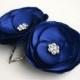 Blue Bridal Flower Hair Clips - Wedding Flower Hair Accessories - Royal Blue Flower Hair clips - Blue Flower Hair pins