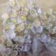 1 VINTAGE Bouquet   Millinery Flowers Forget Me  Nots - Antique White - Vintage Wedding Flowers
