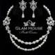 Pearl Jewelry Set- Bridal pearl earrings,Pearl Bridal Necklace and bridal pearl bracelet- Swarovski Crystal Pearl