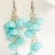 Tiffany blue cluster earrings - Bridal blue - wedding earrings - Forget-me-not cluster - Israel jewelry - polymer clay flowers