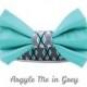 Grey Argyle Dog Bow Tie Collar Set - Argyle Me in Grey