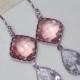ON SALE 15% OFF Pink Dew Drop Earrings Bridal Bridesmaid Gift Jewelry Cubic  Zirconia Cz Earrings Sterling Silver