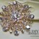 Gold Rhinestone Brooch Crystal Brooch Bouquet Wedding Bridal Accessories Sash Pin Cake Brooch 55mm 681250