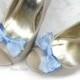 Blue Shoe Clips, Blue Bow Shoe Clip, Blue Wedding Bow Clip Shoes, Something Blue Wedding Accessories
