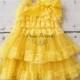 Flower girl dresses - yellow flower girl dress-  Flower girl dress- Yellow Girls dress- lace girls dress- Baby Yellow Dress- girls dresses